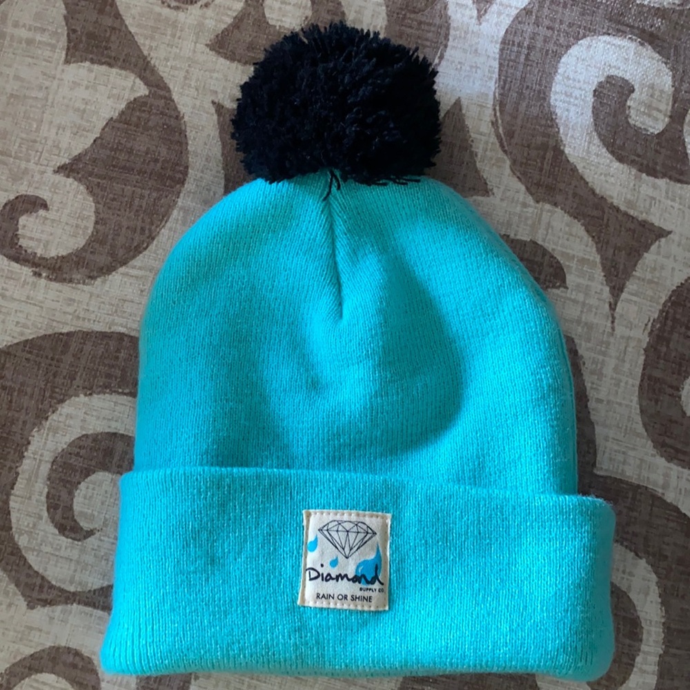 Diamond Supply Co teal beanie